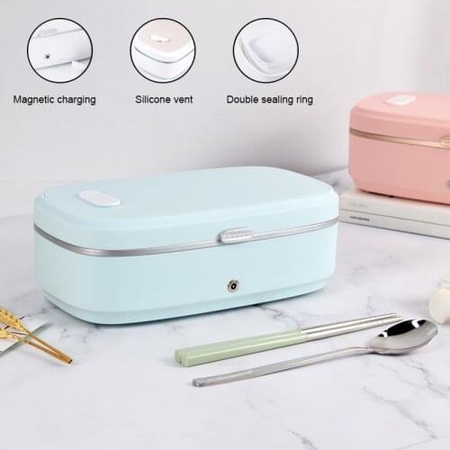 220V Electric Rice Cooker Portable Cooking Pot Food Warmer Electric Heating Cooker Steamer Cooker Insulation Lunch Box 1.2L