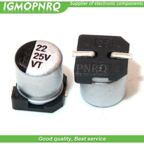 10pcs 25V22UF 6*5mm SMD aluminum electrolytic capacitor 22uf 25v 25V22UF-SMD