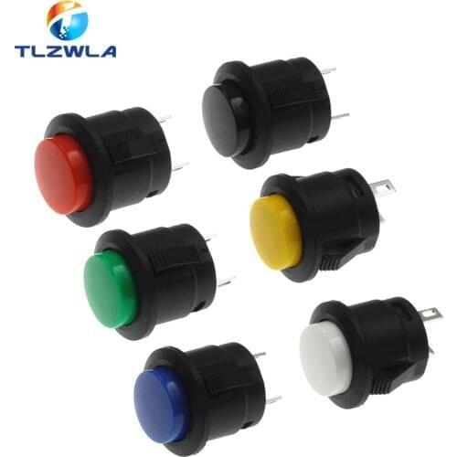 100PCS Card Buckle Button Switch 3A 250V Reset Switch AC 16MM Ignition Starter Switch