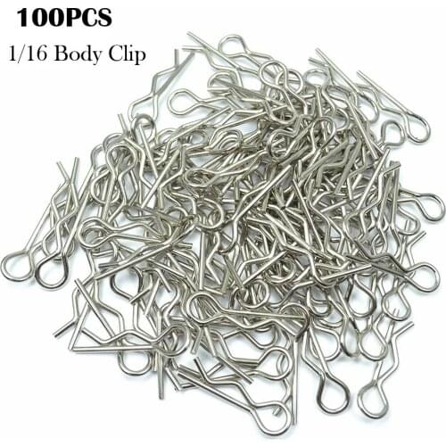 100PCS Universal Stainless Steel Body Shell Clips Pin For 1/16 RC Model Car HSP Redcat HPI RC Model Spare Parts Drop Ship