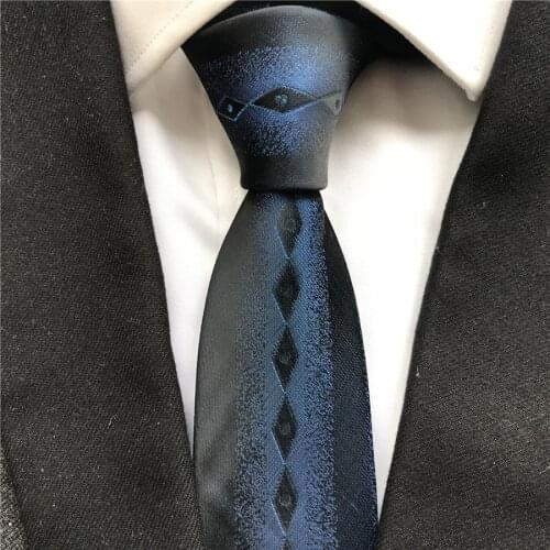 2021 Mens Ties Jacquard Woven Neck Tie Blue Plaids Grids Neckties for Wedding Party