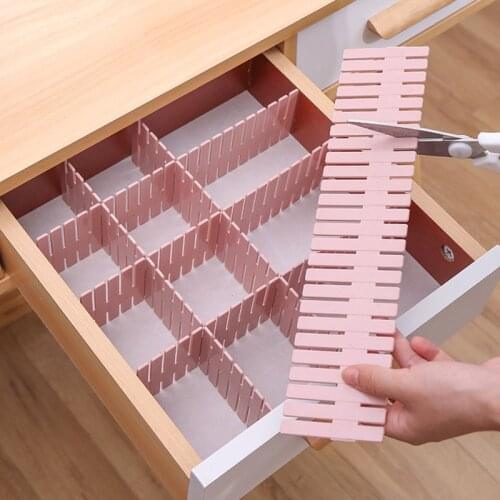 4pcs Plastic Drawer Grid Separator Divider Partition Storage Organizer Underwear Socks makeup Clapboard Storage Drawers