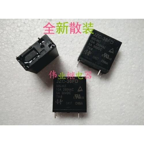 5pcs/lot JZC-36FD 005-HLT New Relay HF36FD 005-HLT 4 PIN