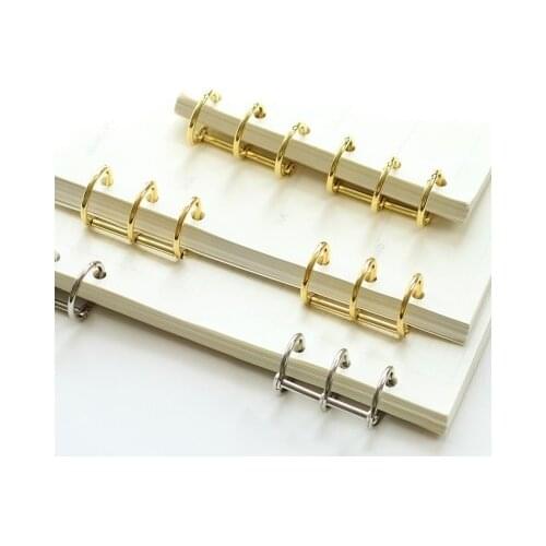 6pcs/lot Creative 3 Ring Binder Metal Binder Clips Black/Silver/Gold Ring For Paper