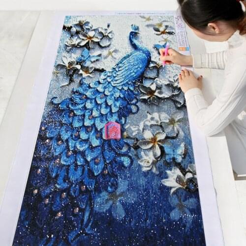 2019 5D Diy Diamond Painting Peacock Embroidery Diamond Art Full Drill Custom broderie diamant