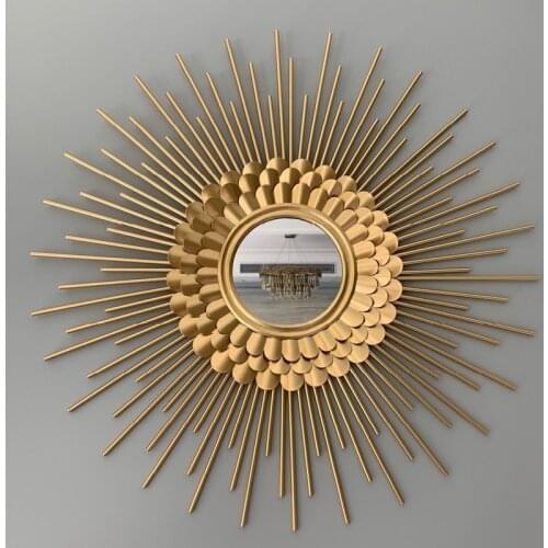 Big Wall Plaque Wall Hangings Home Decor Large Luxury Wall Mirror Wrought Iron Wall Decoration Creative Metal Wall Mirror 5895