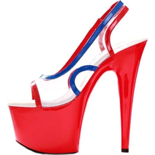 LAIJIANJINXIA 2018 Summer Platform Sandals Style Sexy 17cm Women Sandals high heels Open Toe Buckle Nightclub Shoes Big Size 46