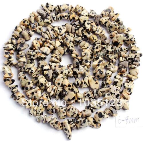 High Quality 5-8mm Natural Dalmatian Freeform Gravel DIY Gems Loose Beads Strand 82cm Jewelry Making w357