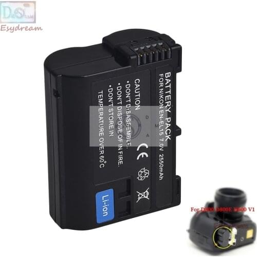 EN-EL15 ENEL15 EL15 2550mah Camera Battery for DSLR Nikon D7500 D7200 D7100 D7000 D810 D800 D800E V1 D600 D610 MB-D11 MB-D12