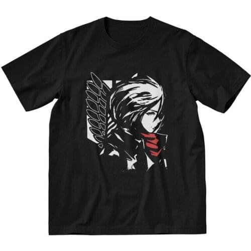 Vintage Mikasa Ackerman Attack On Titan Tshirt Men Leisure Tees Top Cotton T Shirts Short Sleeve Shingeki no Kyojin T-shirts