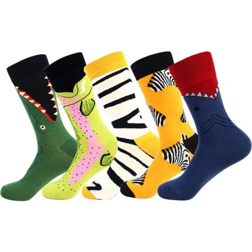 Howfits Funny Cartoon Women Men Ankle Dress Socks Cotton Animal Fashion Colorful Lovely