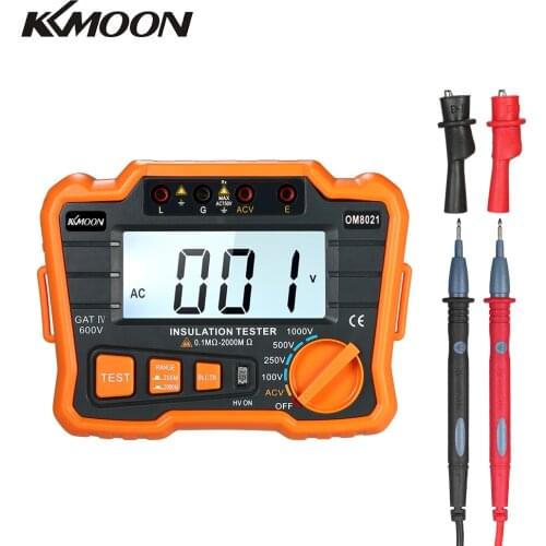 KKmoon Insulation Ground Resistance Tester DCV ACV Meter 1000V Ground Megger Megohmmeter MegOhm Voltmeter LCD Backlight Display