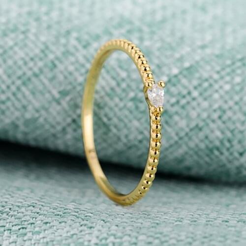 Water Drop Zircon Rings For Women Girls Gold Silver Color Stainless Steel Female Engagement Wedding Ring Jewelry Bague Femme