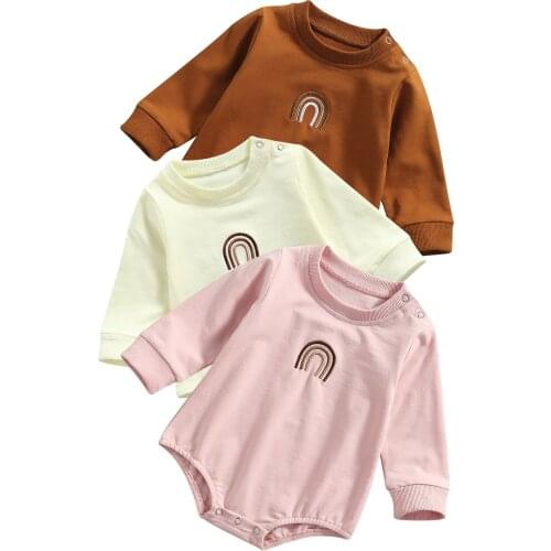 Toddler Infant Baby Boys Girls Rompers Long Sleeve Jumpsuits Bodysuits Newborn Fall Winter Rainbow Outfits Childrens Clothing