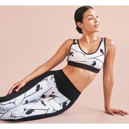 Yoga Set Women Sleeveless Patchwork Crop Top Vest Bra Seamless Pants Leggings Fitness Outfits Gym Sports Clothes Summer 2 Pcs