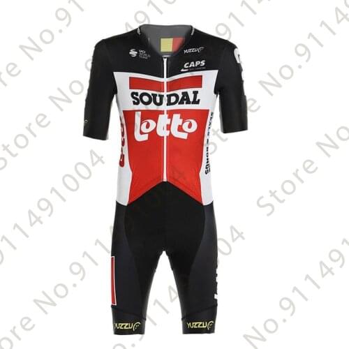 Lotto Soudal Bodysuit 2021 BLACK RED Cycling Jersey Set Team Belgium Mens Summer Clothing Road Bike Shirts Bicycle Bib Shorts