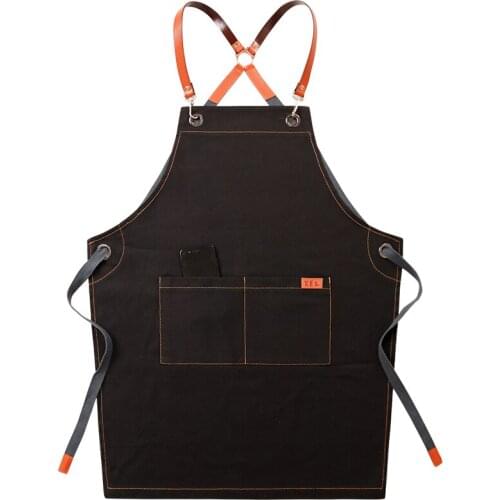 Korean fashion denim apron coffee shop restaurant flower shop painting men and women hairdressing overalls children custom logo