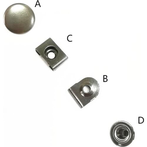 Brass material hook and bar with decoration snap button plating to gun metal 4 parts for a set for suits placket