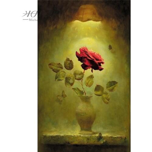 Michelangelo Wooden Jigsaw Puzzles 500 1000 Piece Dream of Rose and Butterfly by Aleksil Antonf Painting Collectibles Home Decor