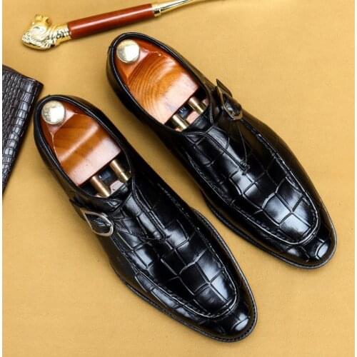 New Business Men Casual Shoes Genuine Leather Monk Shoes Mens Trendy Buckle Daily Leisure Party Shoes Loafers Big Yards 44 45 46