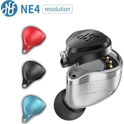 NF AUDIO NE4 Evolution 4BA Earphones HiFi Earphone with Replaceable Frequency Dividing Faceplate IEMs