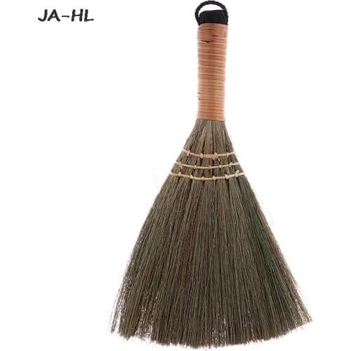 New Straw Broom Wooden Soft Sweeping Broom Desktop Sofa Dusting Home Cleaning Brush 1PCS