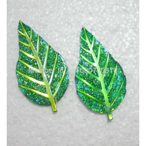 New 10pcs Resin AB color Leaf FlatBack Appliques/wedding DIY craft -C153