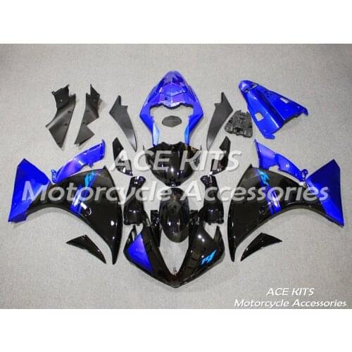 New ABS motorcycle Fairing For YAMAHA YZF-R1 2009- 2010- 2011-2012 Injection Bodywor sensational black ACE No.2406