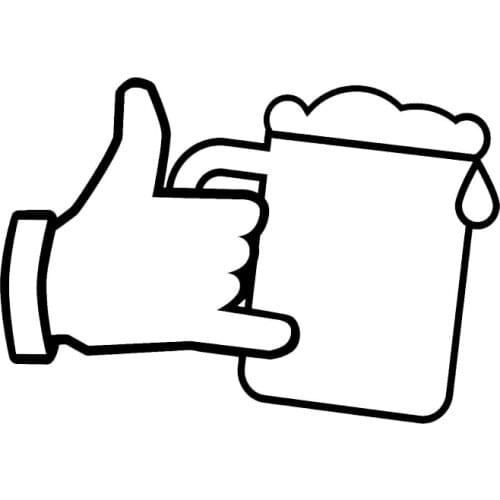 Beer Glass and Hand Car Sticker Vinyl Graphic High Quality Decoration 10cm*15cm