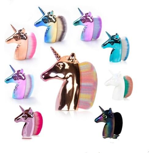 Professional Makeup Brushes Horse Rainbow Face Powder Foundation Blush Contour Big Make Up Beauty Tools