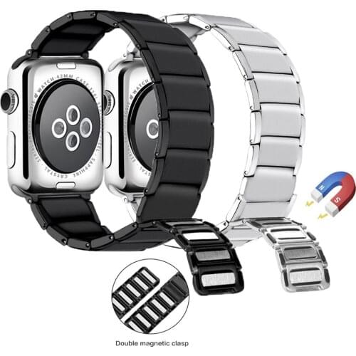 For Apple Watch Band 6 5 4 3 2 SE Bracelet Correa Apple Watch 44mm 40mm 42mm 38mm Stainless Steel Magnetic Loop Strap for iWatch