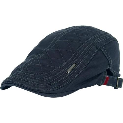 Hats Grid Pattern Retro Autumn Winter Cotton Men Flat Peaked Cap Newsboy Hunting Hat