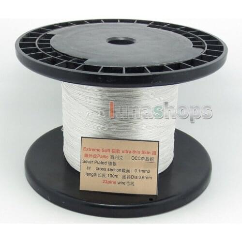 LN004455 Extreme Soft 10m Pailic OCC + Silver Plated Signal Cable 23/0.1mm2 Dia:0.6mm For DIY Hifi Parts