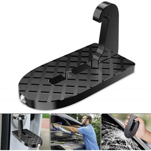 Universal Folding Car Door Step Latch Hook Step Mini Auxiliary Foot Pedal For Jeep SUV Truck Roof Car Doorstep Aluminum Alloy