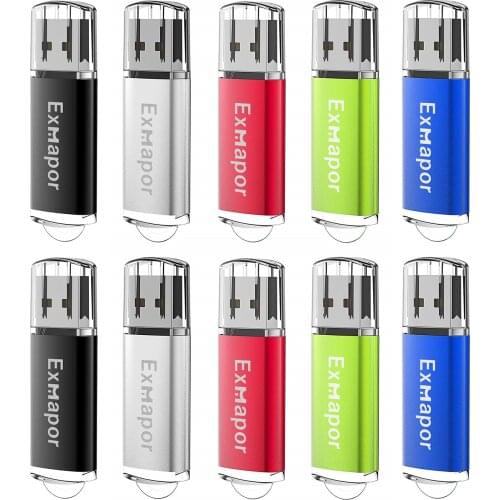10 Pack USB Flash Drives 64MB Thumb Drives Bulk Portable USB Drive 64 MB Memory Stick Exmapor Pendrive Small Capacity USB Stick
