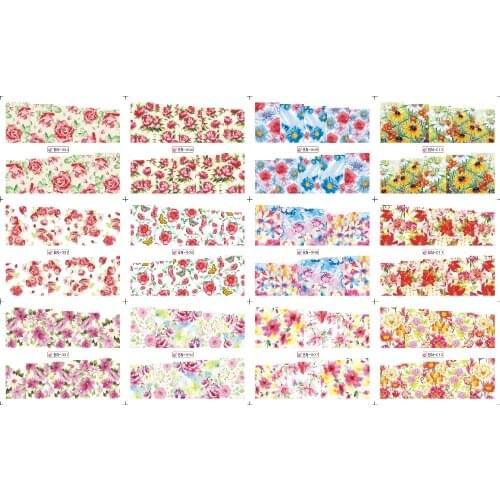 UPRETTEGO 12 PACKS / LOT NAIL ART BEAUTY WATER DECAL SLIDER NAIL STICKER SUNFLOWER NARCISSUS MARGUERITE BN001-012