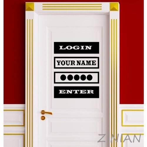 Vinyl Decal Sticker Quote Login Password Video Game Computer Door Stickers Teens Boys Bedroom Playroom Decoration Murals Z556