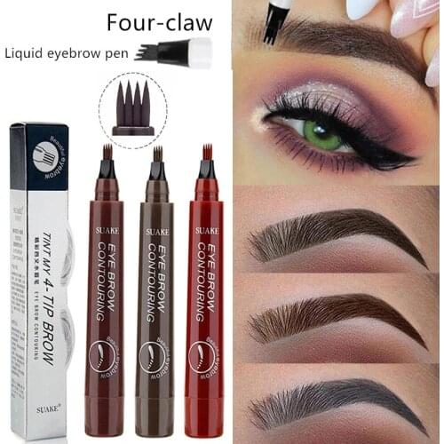 5 Color 4 Head Tattoo Eyebrow 3D Microblading Eyebrow Pen Waterproof Eyebrow Tattoo Pencil Long Lasting Professional Fine Sketch