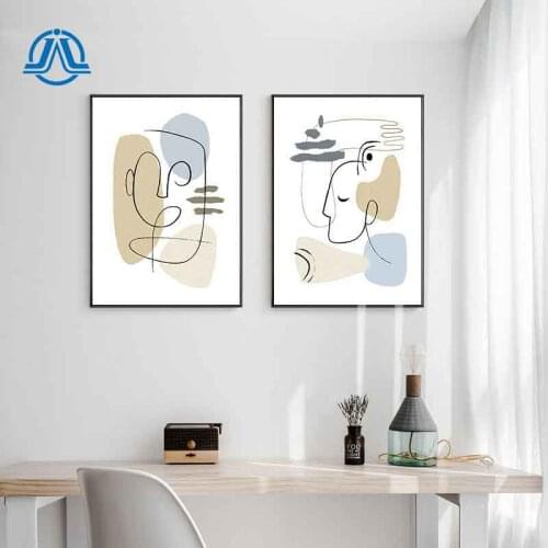 Canvas Painting Abstract Line Art Geometric Minimalist Modern Posters And Prints Wall Art Illustration For Bedroom Home Decor