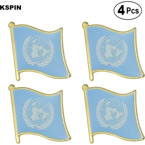 U .N Flag Pin Lapel Pin Badge Brooch Icons 4pcs