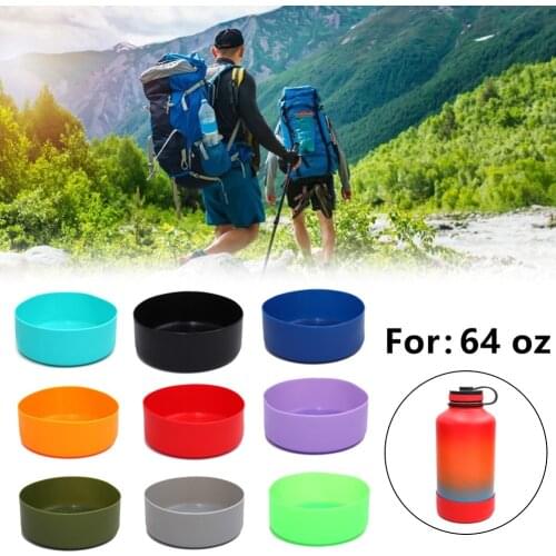 1pcs Slip-proof Bottle Silicone Boots Sleeves For 64oz Hydro Flask Water Bottle Cup Lid For Outdoor Camping Hiking
