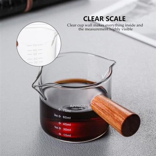 1pc Glass Cup Transparent Milk Cup Home Party Coffee Pitcher Cup with Scale