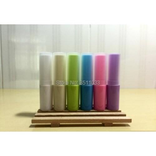 100PCS 3g Colored Direct Filling Lip Balm Tube Plastic Empty Cosmetic Lipstick Container Pink Purple White Blue Lipstick Bottle