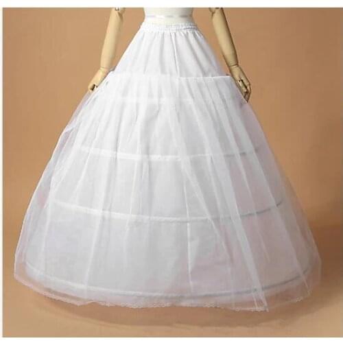 3 Hoops One Layer Tulle Crinoline for Ball Gown Wedding Dress White Jupon Mariage Petticoat In Stock Wedding Underskirt