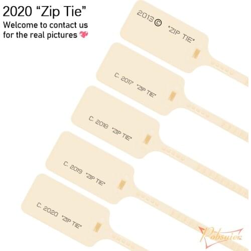 6pcs New 2020 "Zip Tie" Plastic Tag Off Sneakers White Shoes Disposable Cream Beige in Stock West Shoe Decorations 30CM