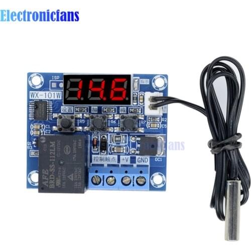 WX-101W 12V Thermostat Digital LED Temperature Control Switch Board Digital Temperature Controller G2-005 Sensor Module -40-120C