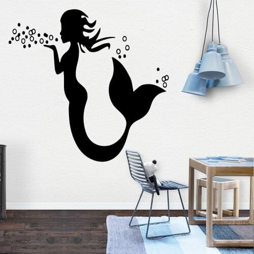 Hot Sale Mermaid Pvc Wall Decals Home Decor Wall Decorations Living Room Diy Home Decoration Accessories