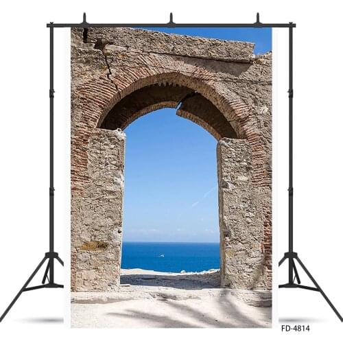 Brick Arch Sea Photo Background Vinyl Cloth Backdrops Studio for Children Baby Portrait Scennic Photoshoot Photography Props