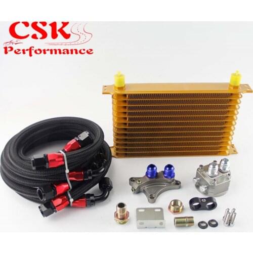 13 Row 262mm AN10 Oil Cooler Kit Fits For Nissan Silvia S13 S14 S15 180SX 200SX 240SX SR20DET Black/Blue/Gold