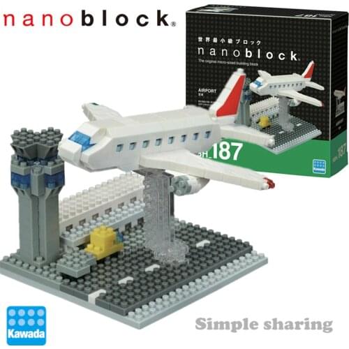 NEW NANOBLOCK AIRPORT Sites Micro Sized Building Blocks Kawada BH-187 Educational Toys For Kids 410 Pcs Cities Model Kits